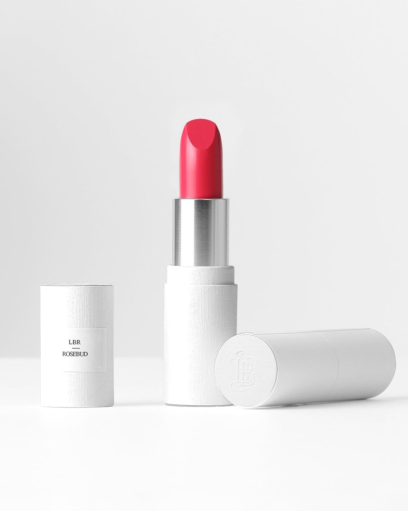 Rouge à lèvres La Bouche Rouge Paris couleur Rosebud, recharge, emballage élégant, mise en valeur du produit.