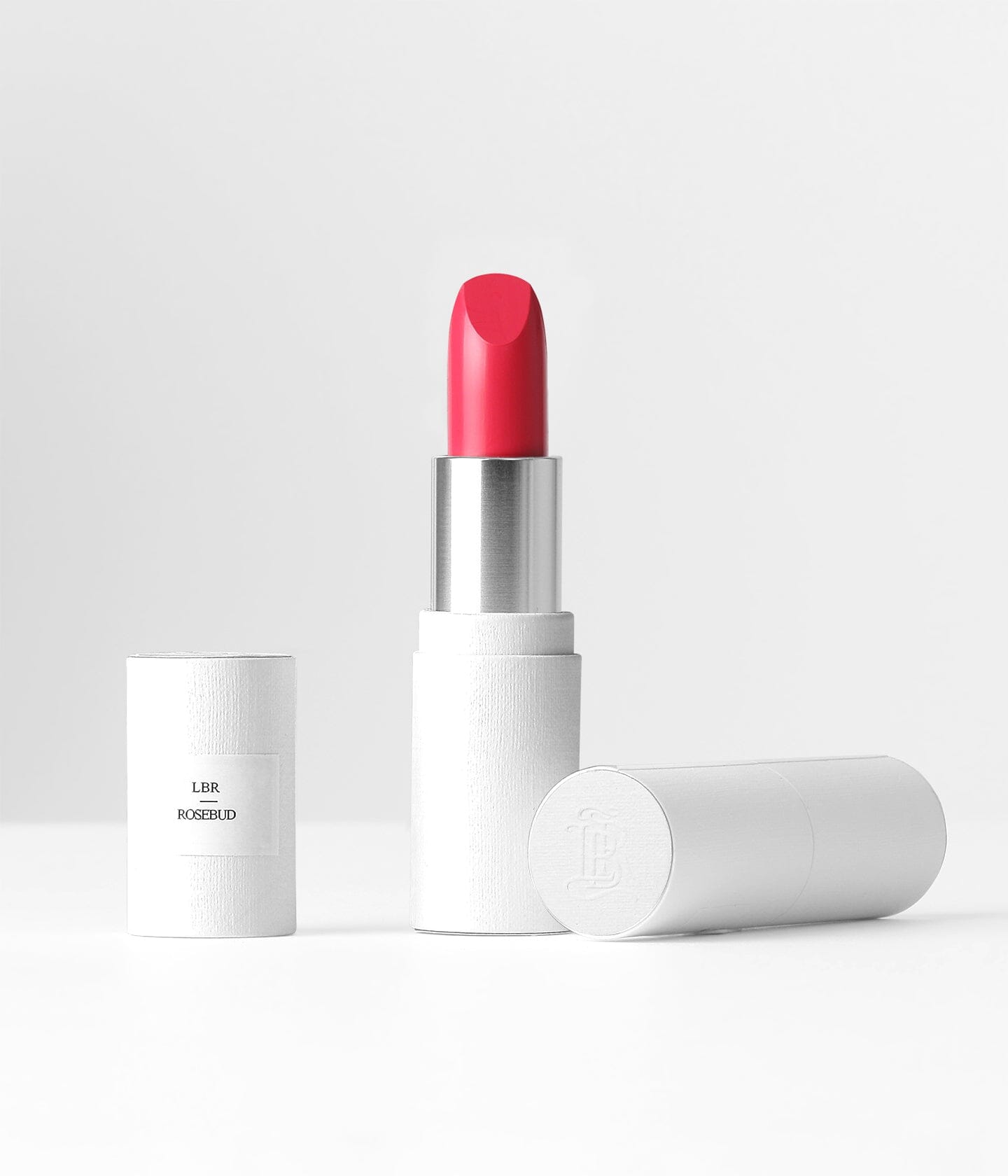 Rouge à lèvres La Bouche Rouge Paris couleur Rosebud, recharge, emballage élégant, mise en valeur du produit.