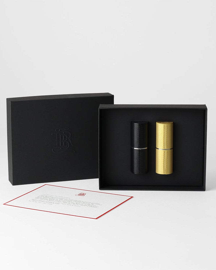 Coffret cadeau La Bouche Rouge Paris Gleam & Glam avec produits de maquillage dorés et élégants pour les fêtes.