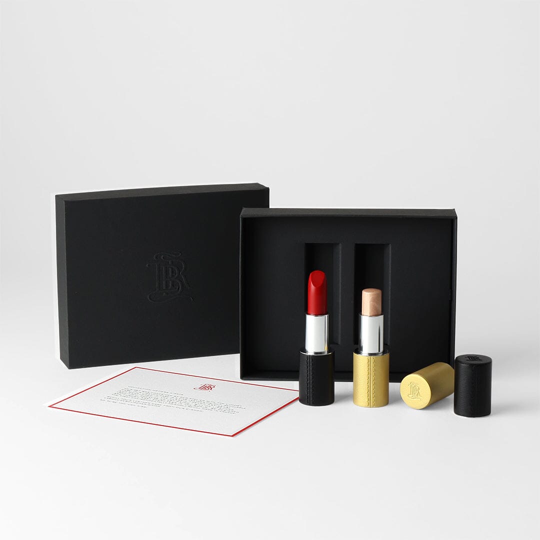 Coffret cadeau La Bouche Rouge Paris Gleam & Glam, ensemble de produits de maquillage lumineux et élégant.