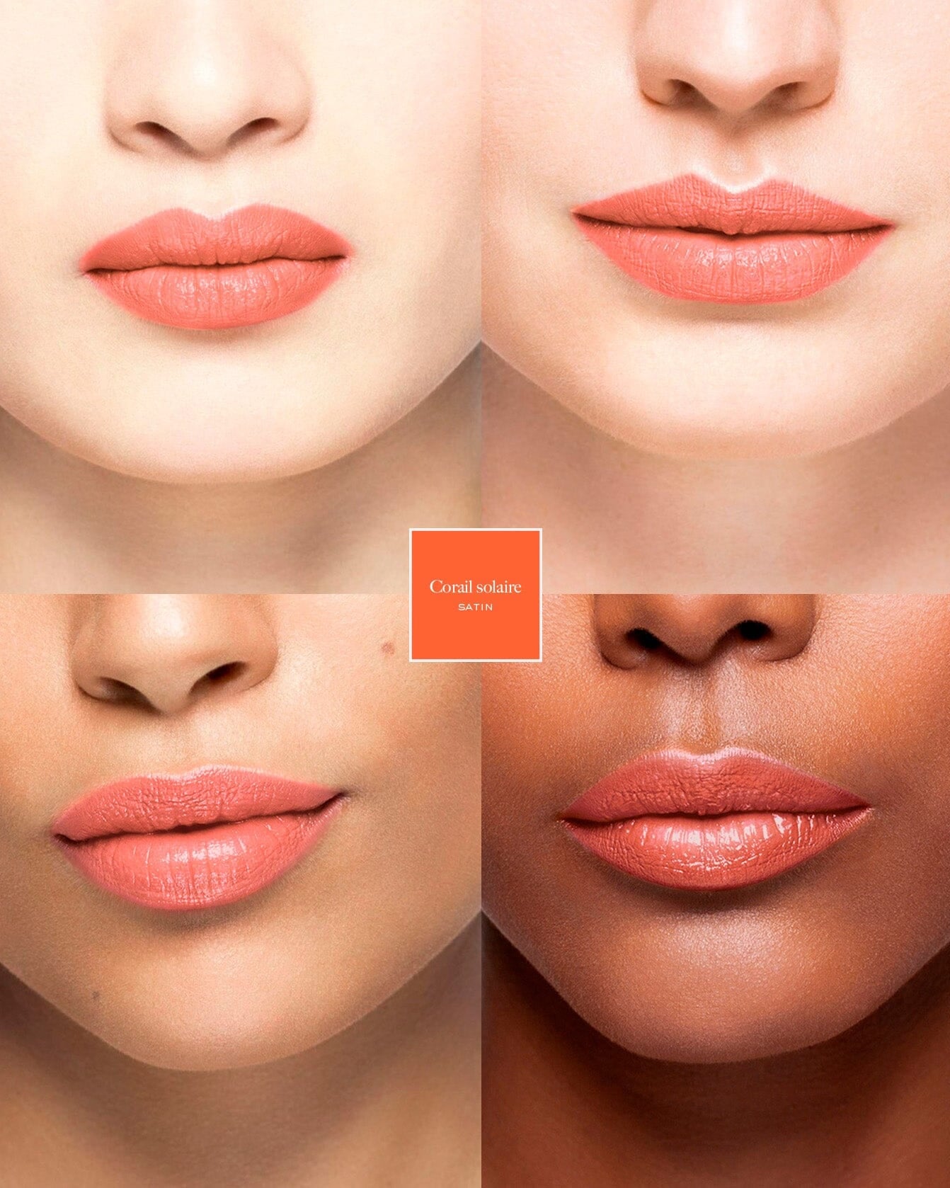 Accord solaire Abicot et Corail de La Bouche Rouge Paris, maquillage solaire avec nuances chaudes et vibrantes.