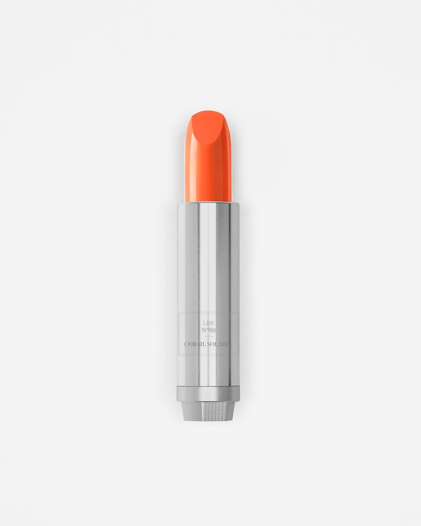 Accord solaire La Bouche Rouge Paris en teinte abricot et corail, boîte de recharge pour produit de maquillage solaire.