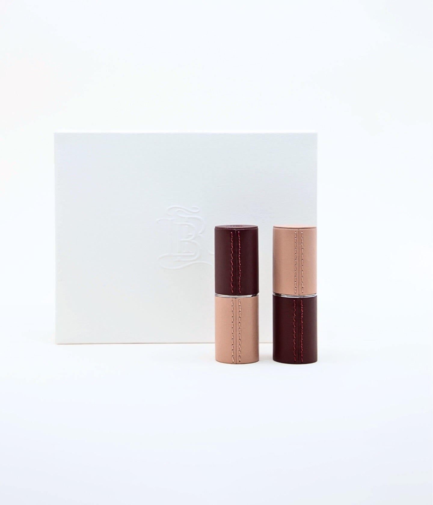 Écrin rechargeable La Bouche Rouge Paris Duo CHOC édition limitée, finition élégante en cuir noir et or.