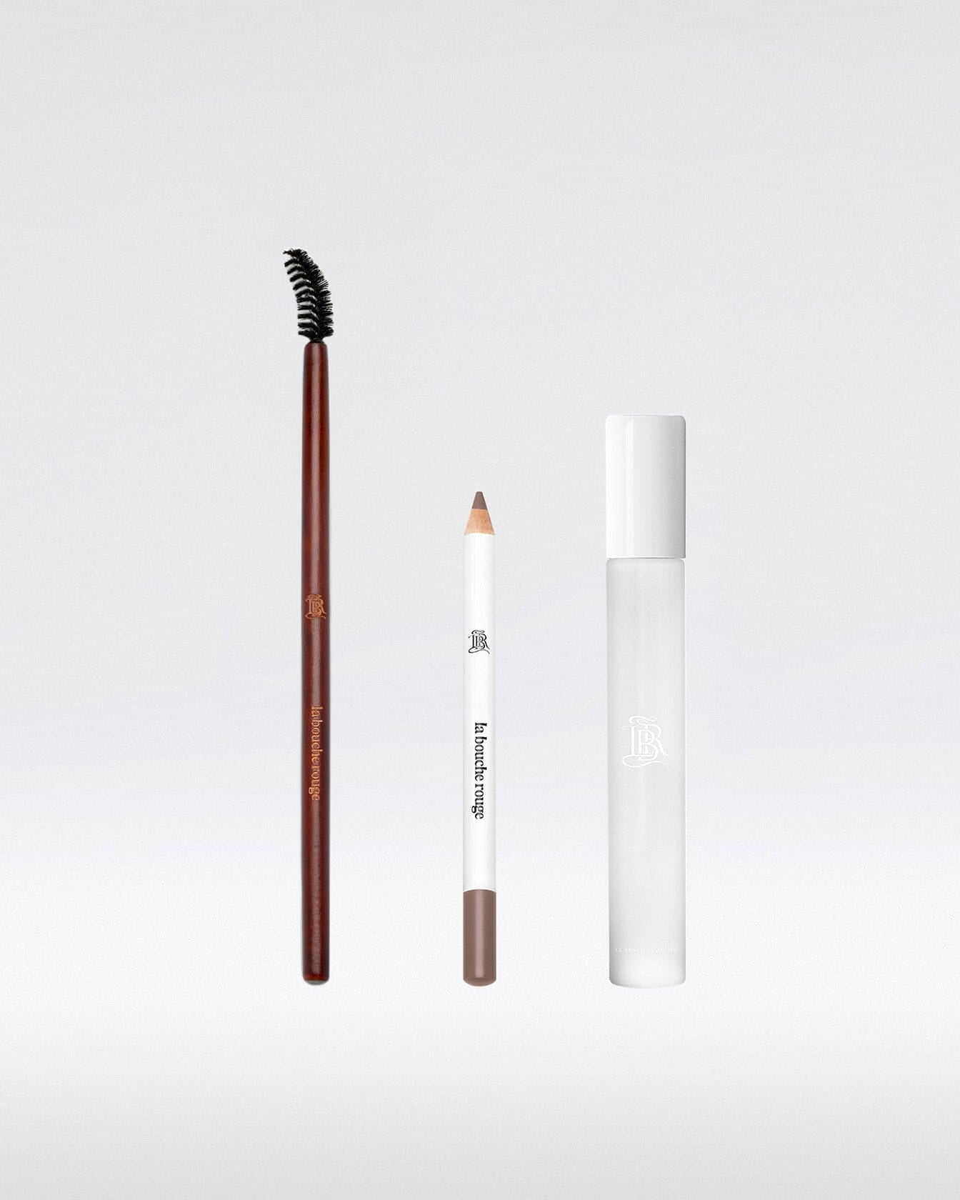 Coffret maquillage pour sourcils La Bouche Rouge Paris avec pince à épiler et pinceau pour sourcils couleur brun clair