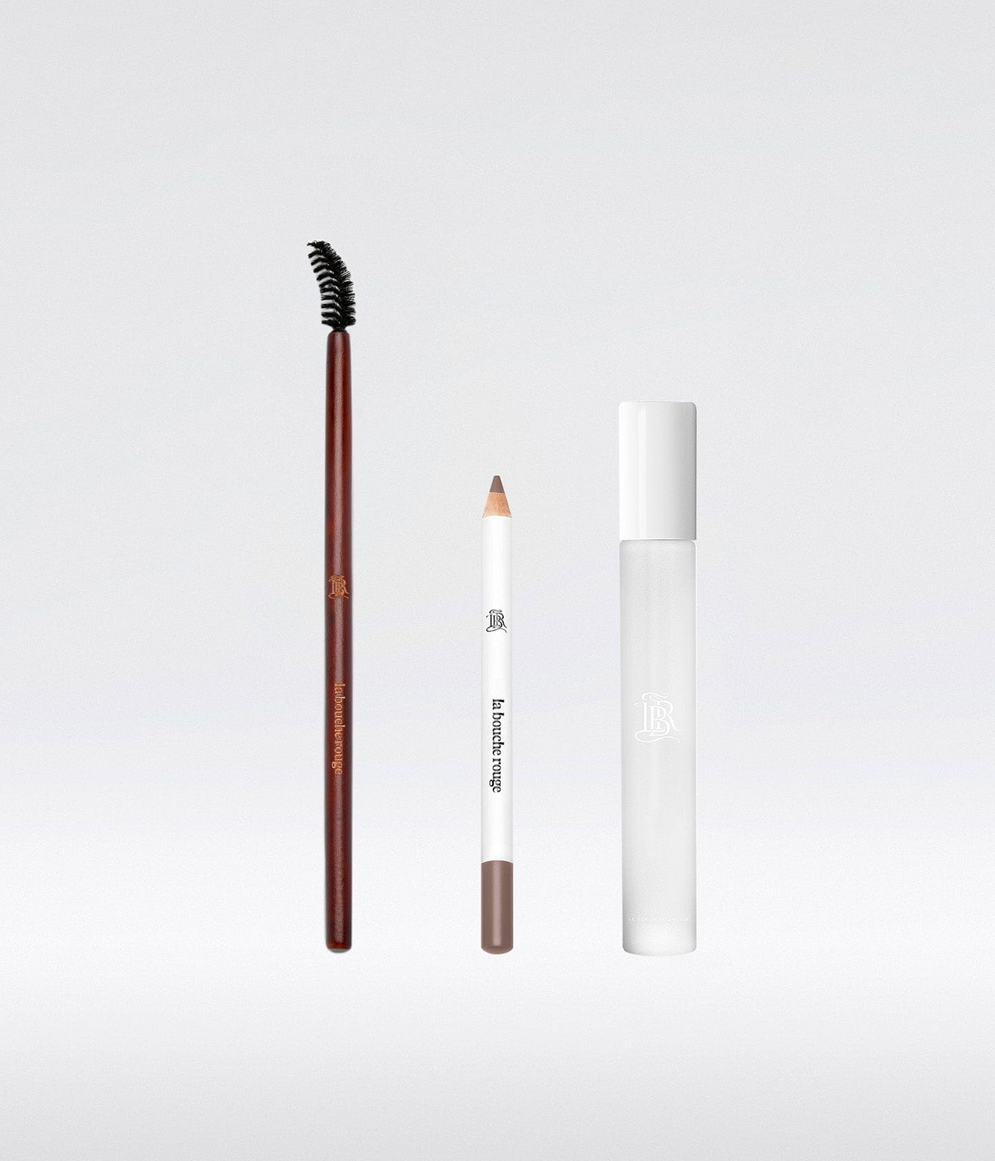 Coffret maquillage pour sourcils La Bouche Rouge Paris avec pince à épiler et pinceau pour sourcils couleur brun clair