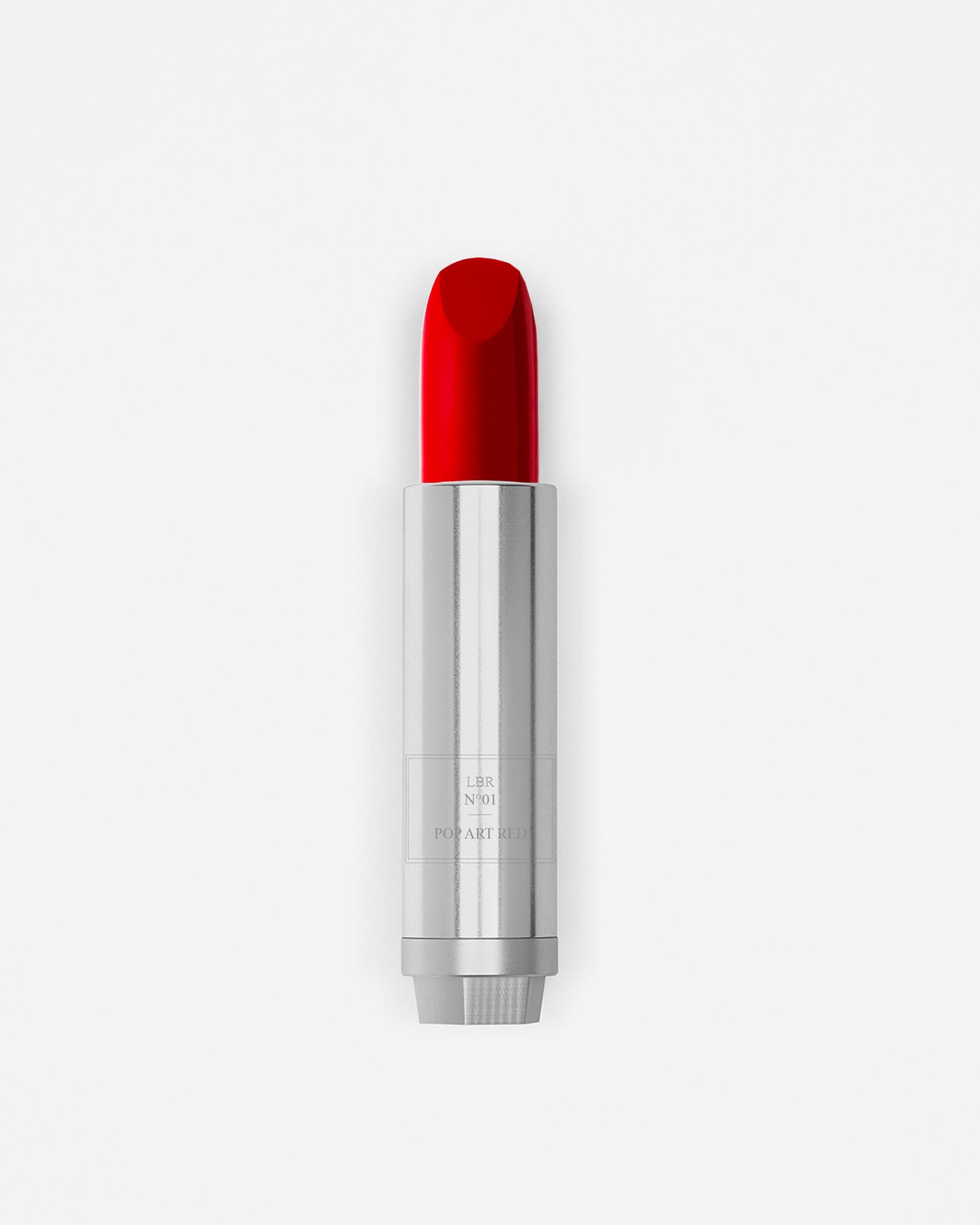 Rouge à lèvres La Bouche Rouge Paris en teinte PopArtRed4, élégant tube rouge avec fini brillant, vue de face.