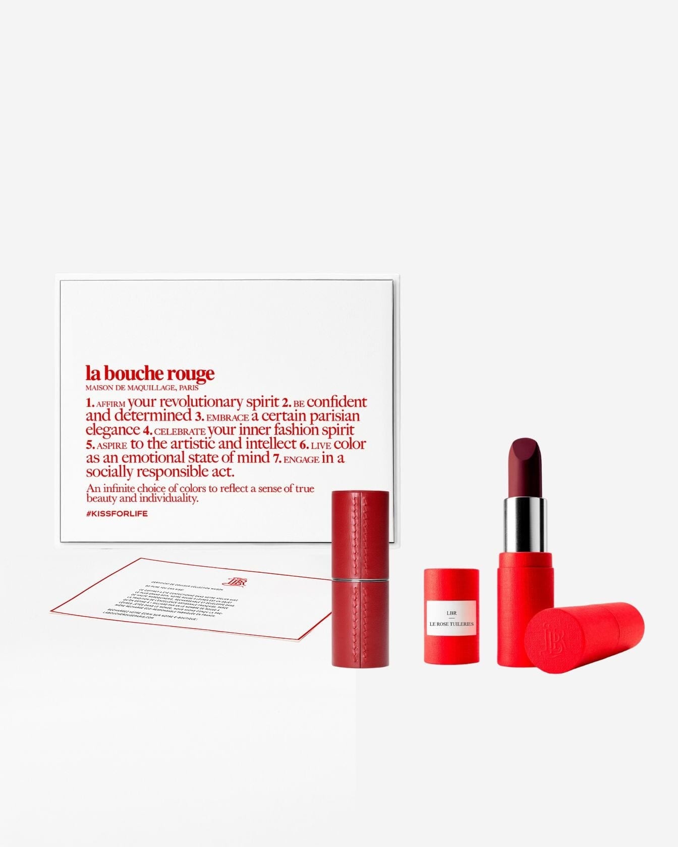 Coffret lèvres Le Rose Tuileries de La Bouche Rouge Paris avec plusieurs nuances de rouge à lèvres dans un coffret élégant