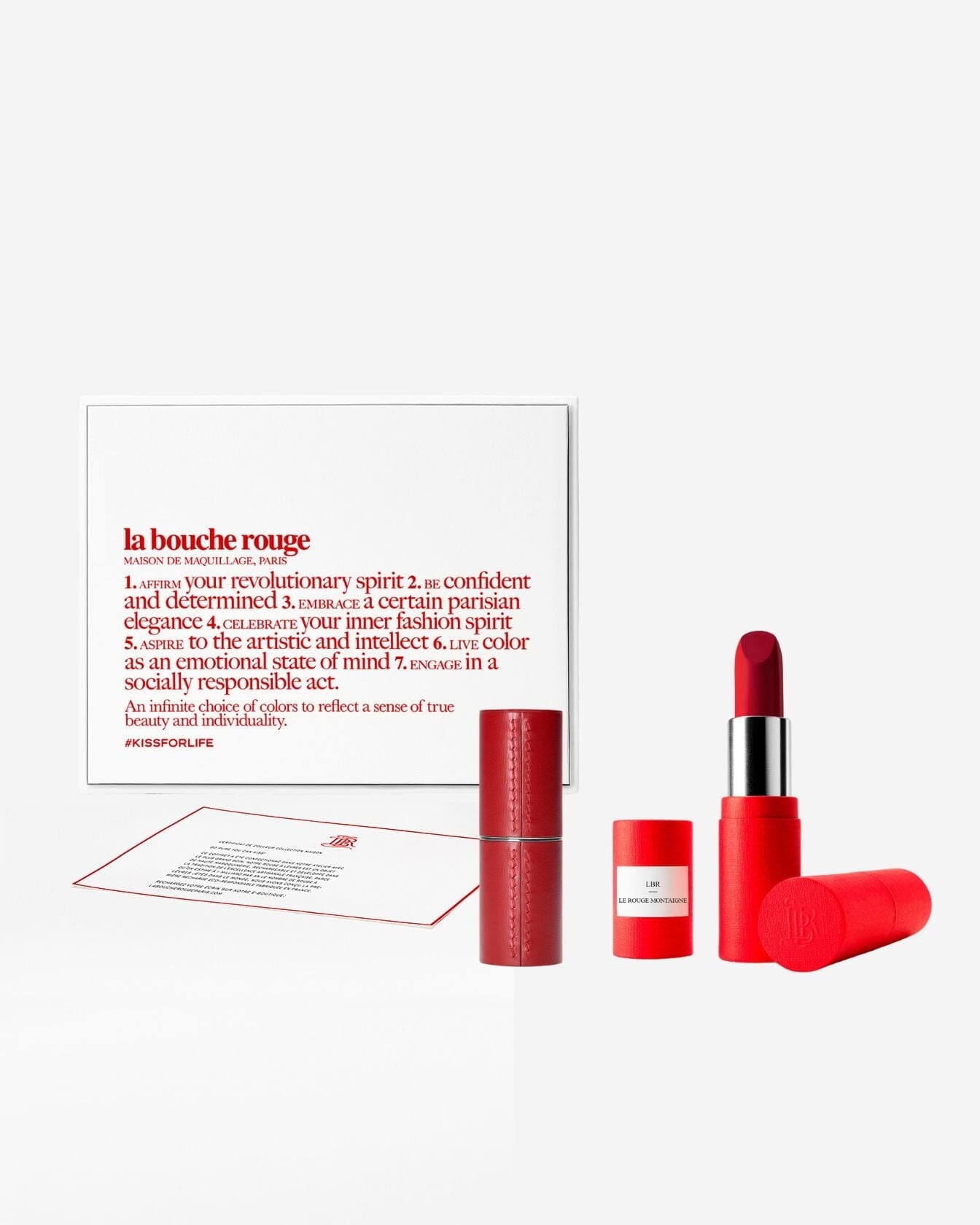Coffret Lèvres Le Rouge Montaigne de La Bouche Rouge Paris avec plusieurs teintes de rouges élégantes.