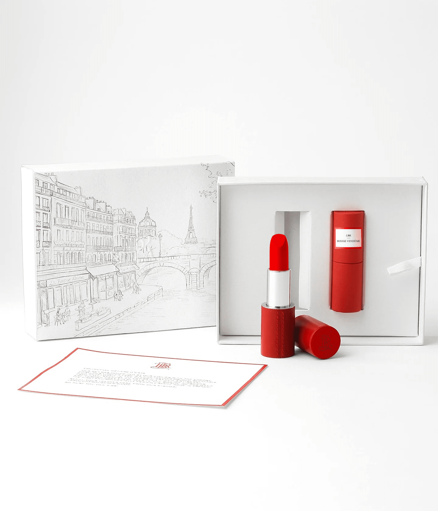 Coffret Lèvres La Bouche Rouge Paris Rouge Vendôme avec plusieurs rouges à lèvres élégants dans un coffret sophistiqué