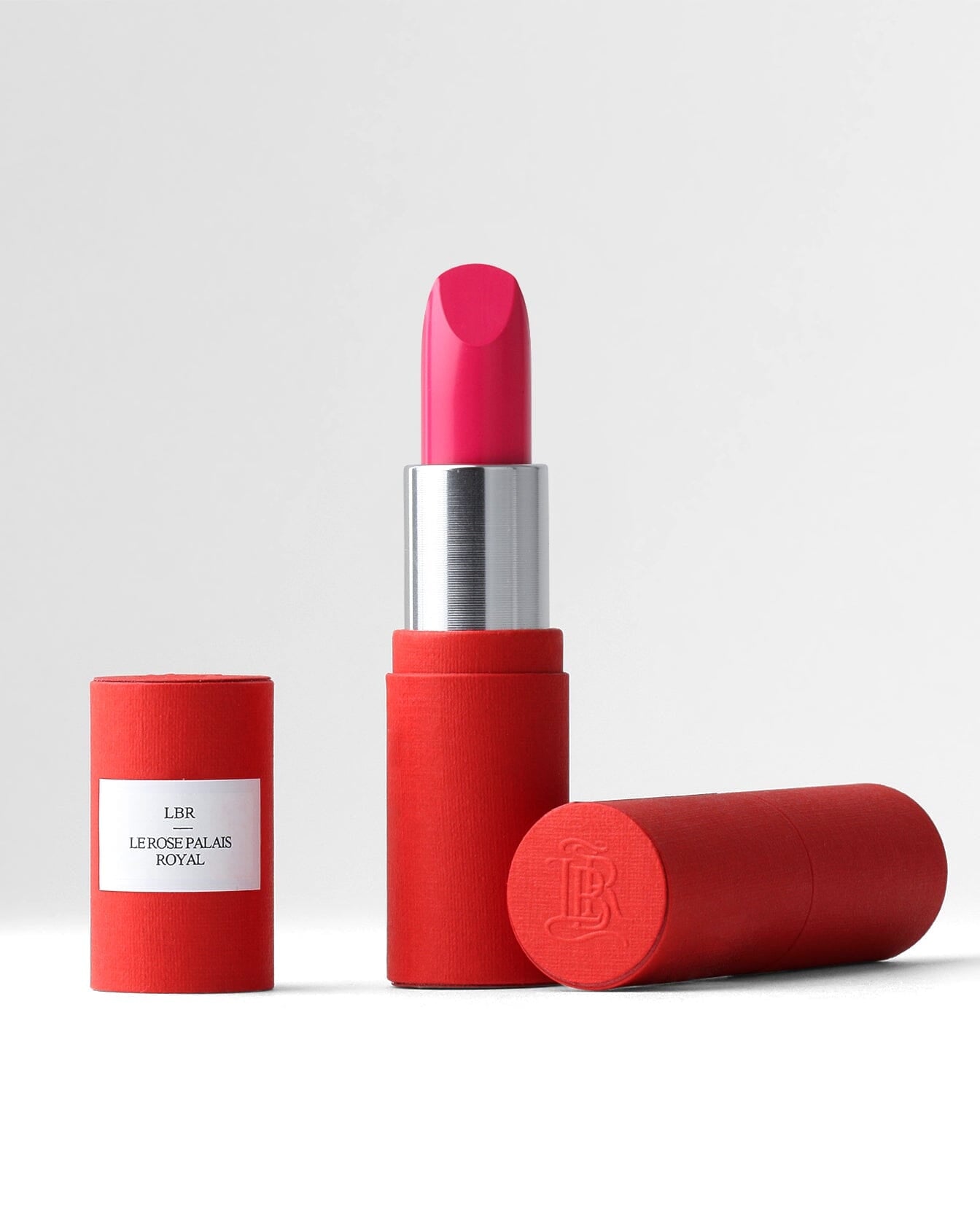 Coffret lèvres La Bouche Rouge Paris Le Rose Palais Royal avec rouge à lèvres rose dans un écrin élégant.