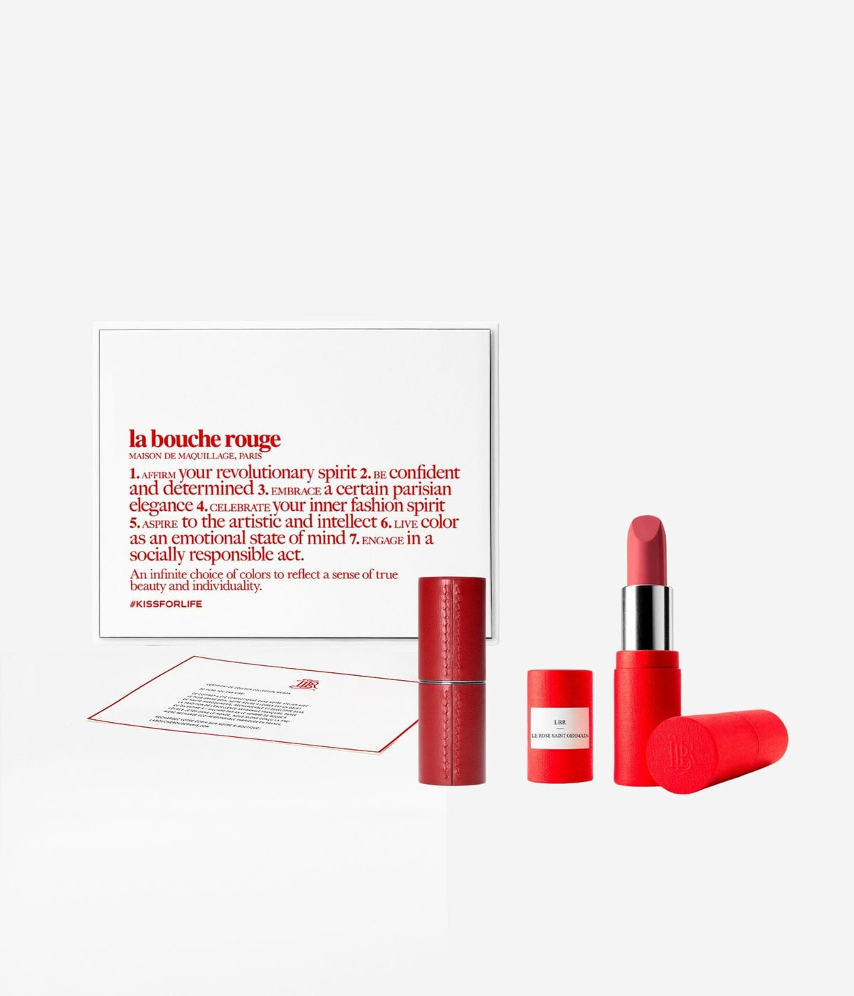 Coffret Lèvres La Bouche Rouge Paris Saint-Germain Le Rose, élégant coffret avec rouge à lèvres rose dans un emballage sophistiqué