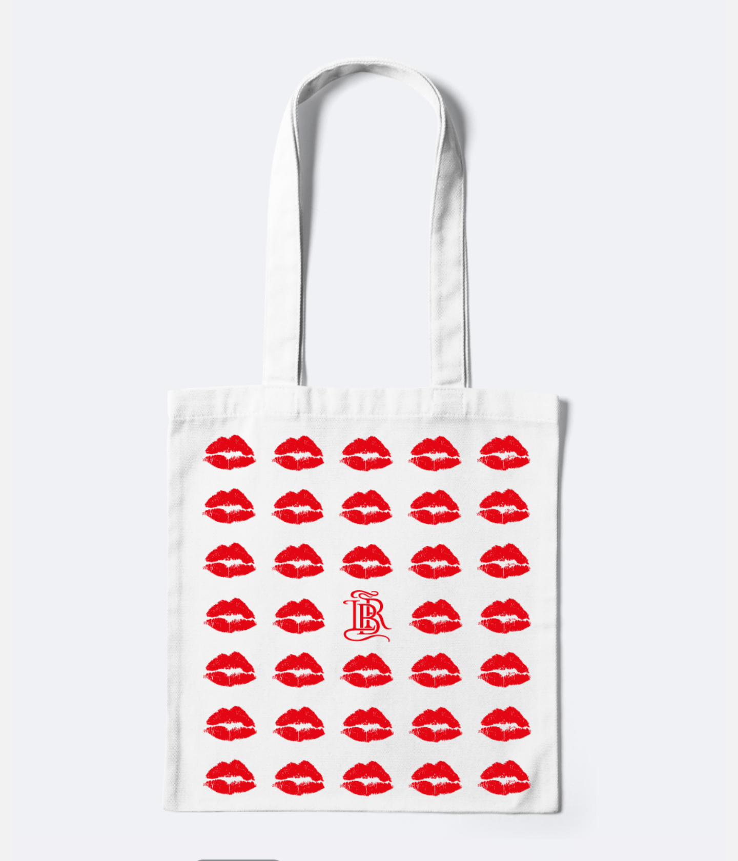 Tote bag en coton bio et imprimé iconique Bisous de bouches rouges