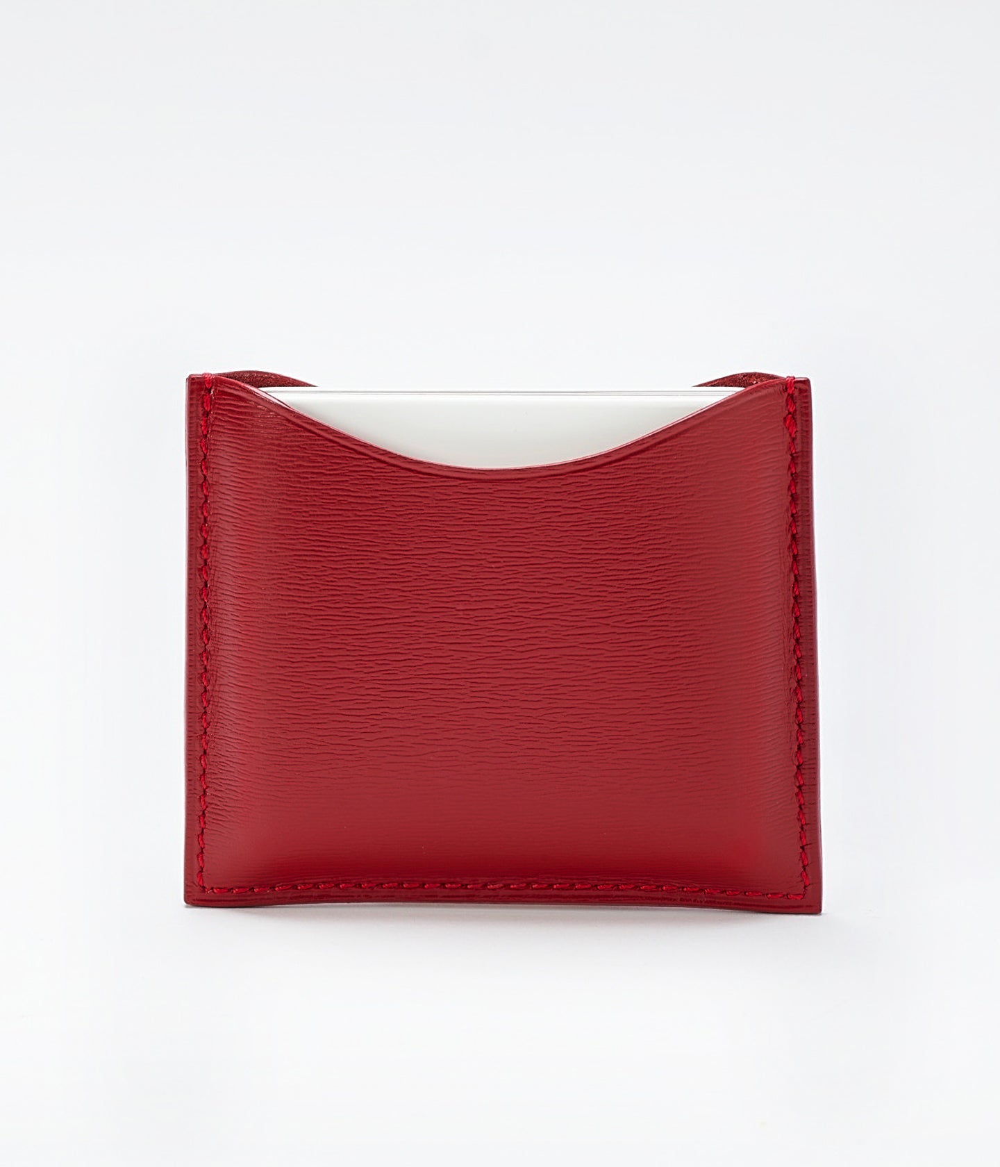 Refillable compact case | Red leather compact case