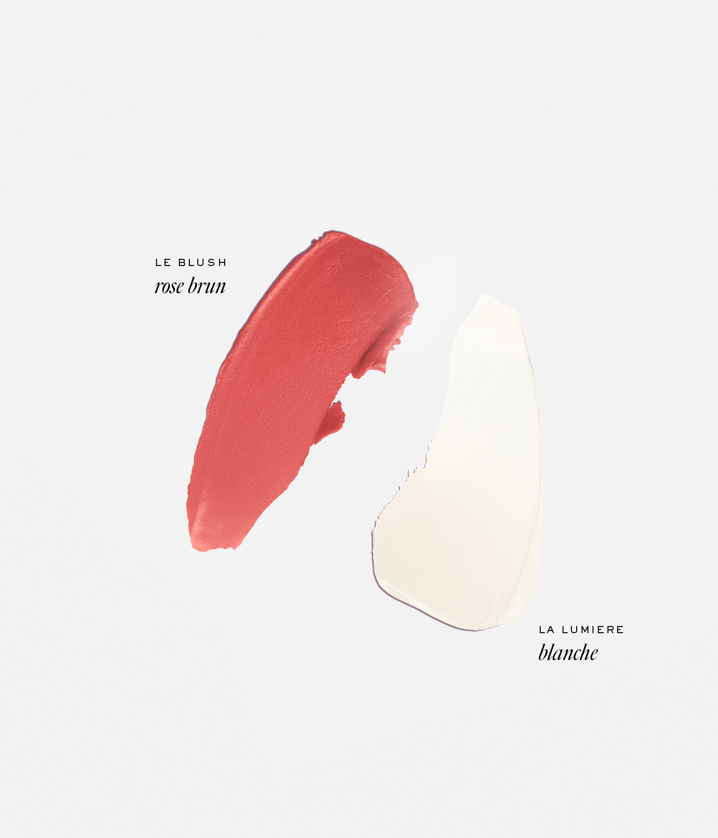 texture coffret Maquillage 1 blush rose brun et 1 stick highlighter - La Bouche Rouge Paris