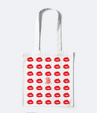 Tote bag en coton bio et imprimé iconique Bisous de bouches rouges